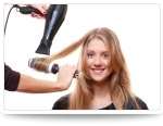 woman getting haircut